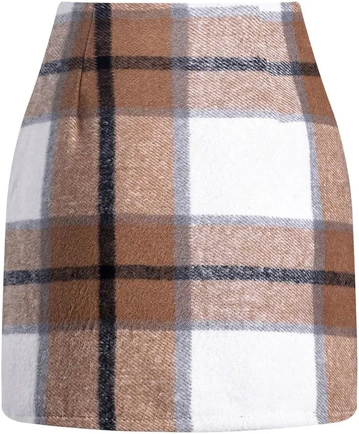 Plaid Skirt Long Mini High Waisted Skirts Knee Length Short Sweater Skirts 2025 A Line Pencil Skirt Dress