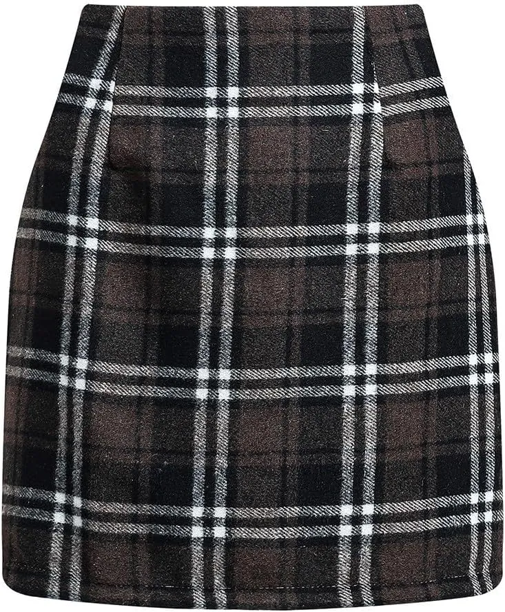 Plaid Skirt Long Mini High Waisted Skirts Knee Length Short Sweater Skirts 2025 A Line Pencil Skirt Dress