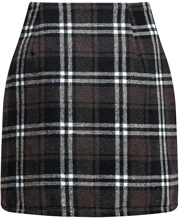 Plaid Skirt Long Mini High Waisted Skirts Knee Length Short Sweater Skirts 2025 A Line Pencil Skirt Dress