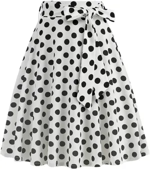 Pleated Skirts for Women Trendy Dot Color Print Loose A-Line Stretch Flared Mini Skirts for Women Summer Streetwear