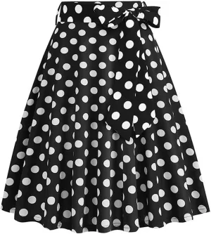 Pleated Skirts for Women Trendy Dot Color Print Loose A-Line Stretch Flared Mini Skirts for Women Summer Streetwear