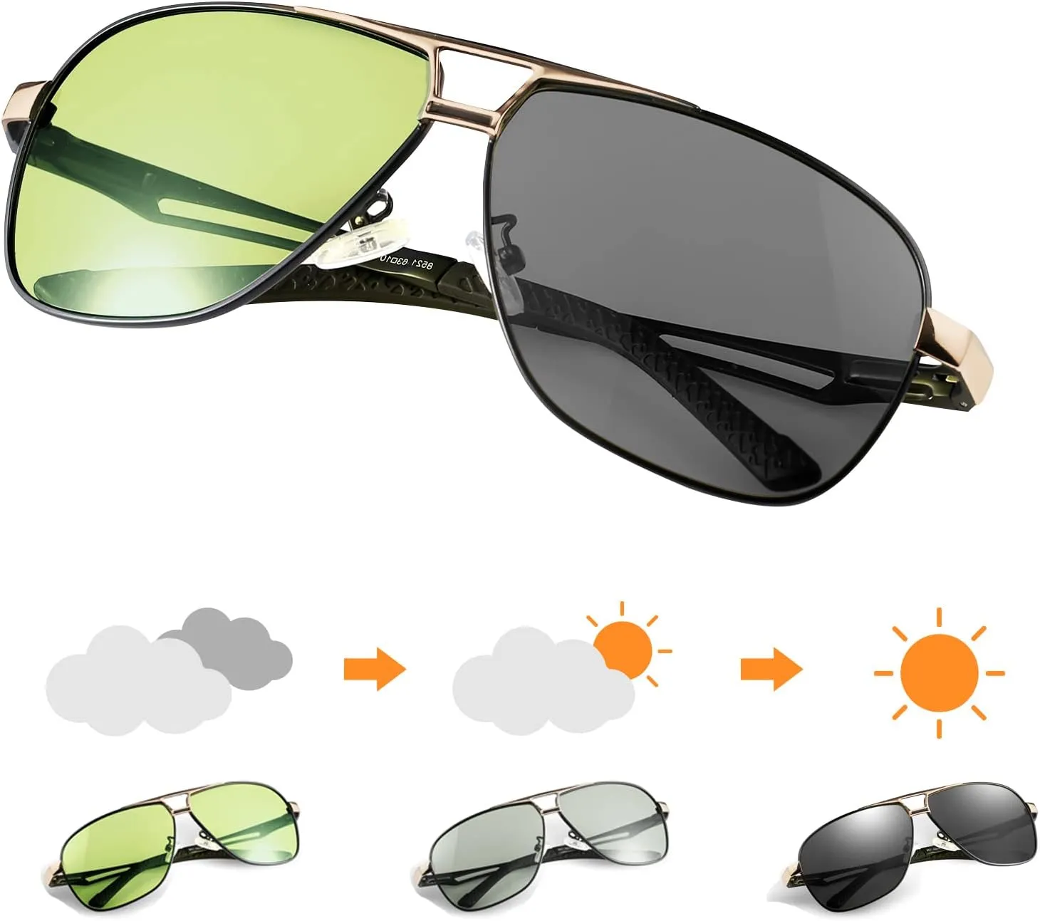 Polarized Photochromic Sunglasses For Men And Women Night Vision Glasses For Driving Cycling UV400 Transition Shades