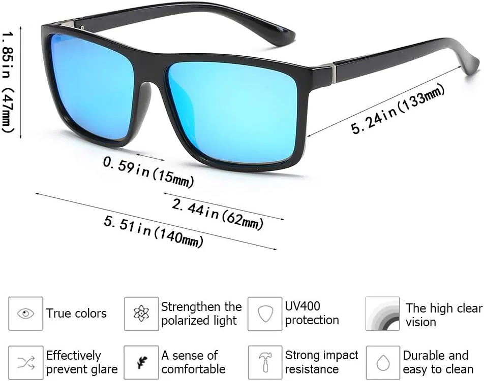 Polarized Sunglasses for Men Driving Mens Sunglasses Rectangular Vintage Sun Glasses For Men/Women