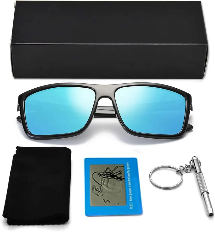 Polarized Sunglasses for Men Driving Mens Sunglasses Rectangular Vintage Sun Glasses For Men/Women