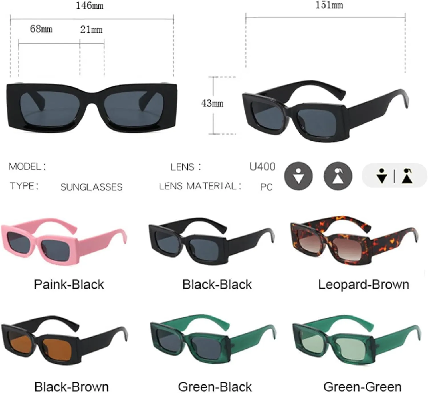 Popular Punk Sunglasses for Women Retro Leopard Uv400 Trending Outdoor Men