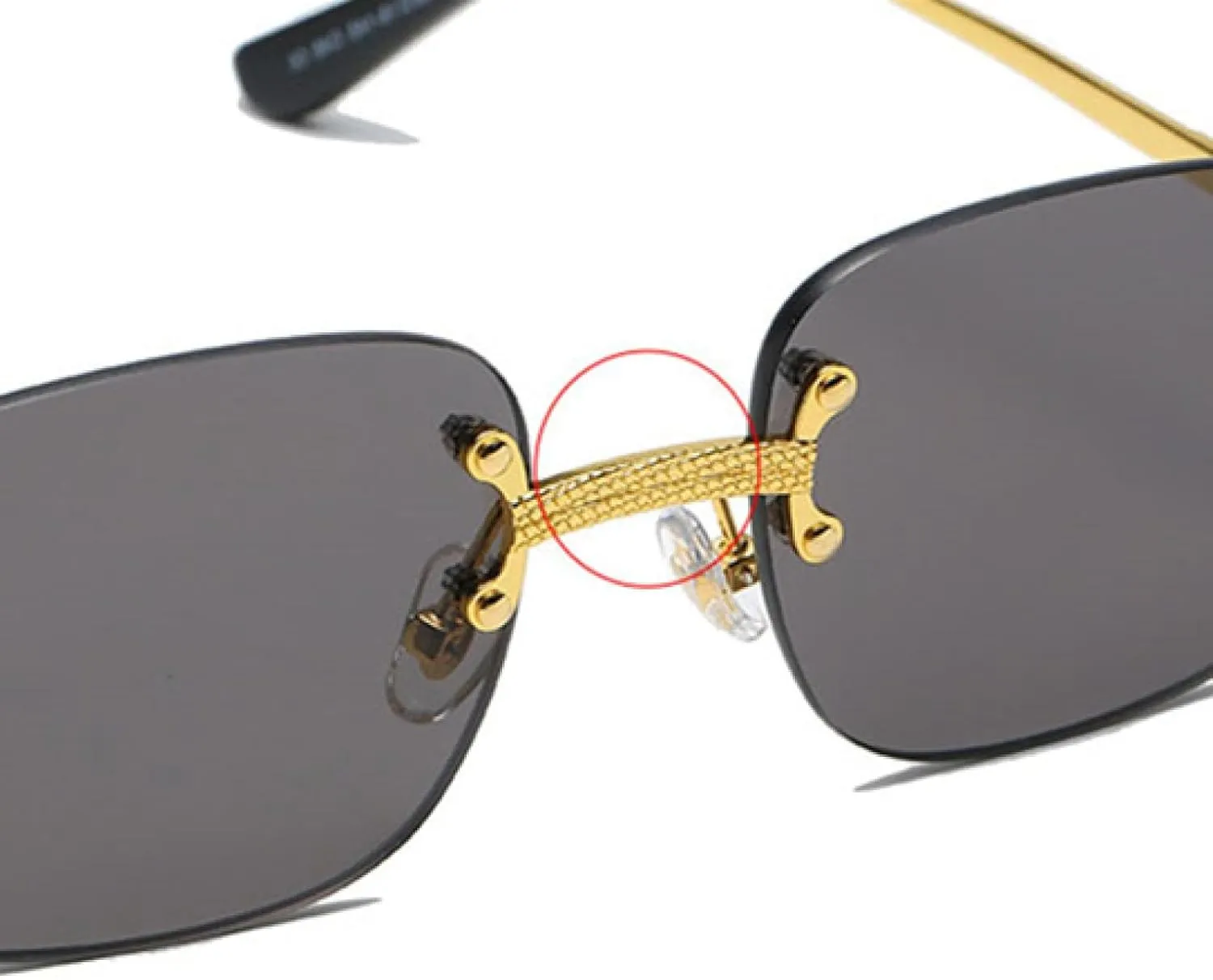 Popular Small Rectangle Sunglasses Retro Rimless Mirror Coating Shades Uv400