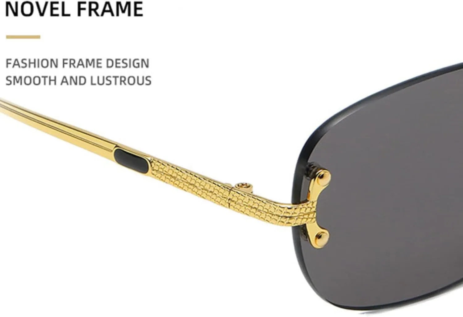 Popular Small Rectangle Sunglasses Retro Rimless Mirror Coating Shades Uv400