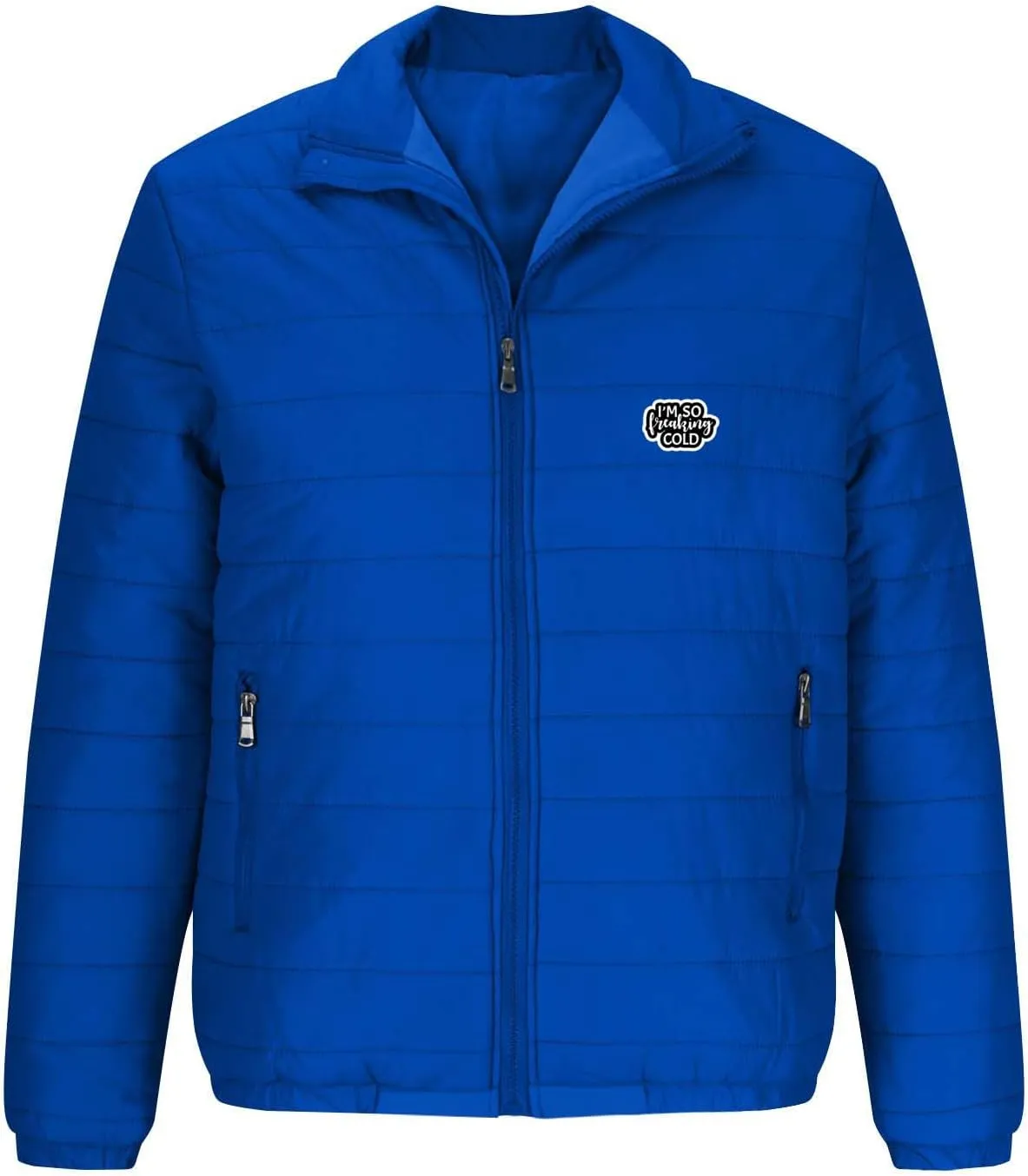 Puffer Jacket Men Packable Lightweight Down Coat Stand Collar Quilted Jacket Zip up Padded Coat Warm Winter Jackets