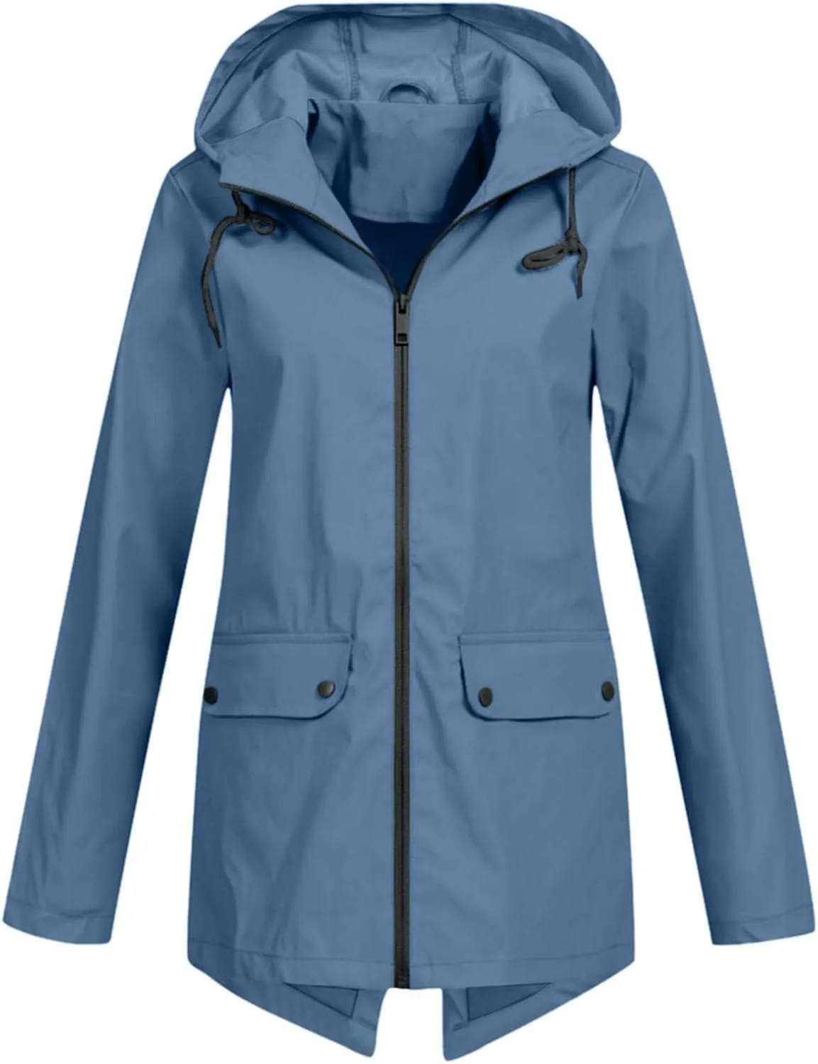 Rain Jacket Women Waterproof Lightweight Rain Hoode Coats Active Outdoor Long Sleeve Windbreaker Raincoats Travel Coat