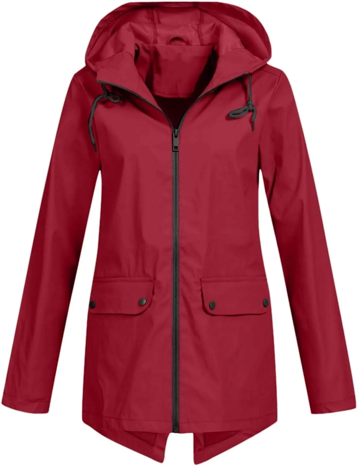 Rain Jacket Women Waterproof Lightweight Rain Hoode Coats Active Outdoor Long Sleeve Windbreaker Raincoats Travel Coat