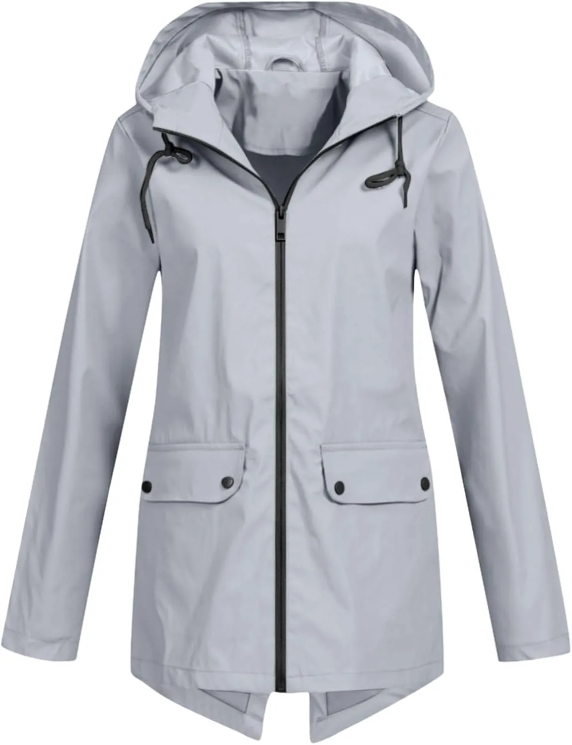 Rain Jacket Women Waterproof Lightweight Rain Hoode Coats Active Outdoor Long Sleeve Windbreaker Raincoats Travel Coat