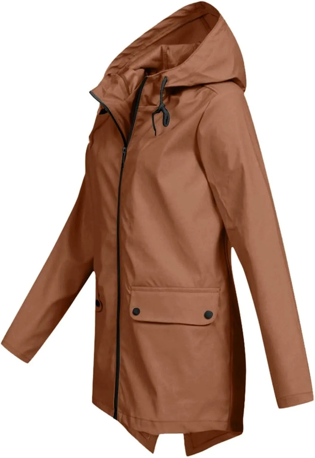 Rain Jacket Women Waterproof Lightweight Rain Hoode Coats Active Outdoor Long Sleeve Windbreaker Raincoats Travel Coat