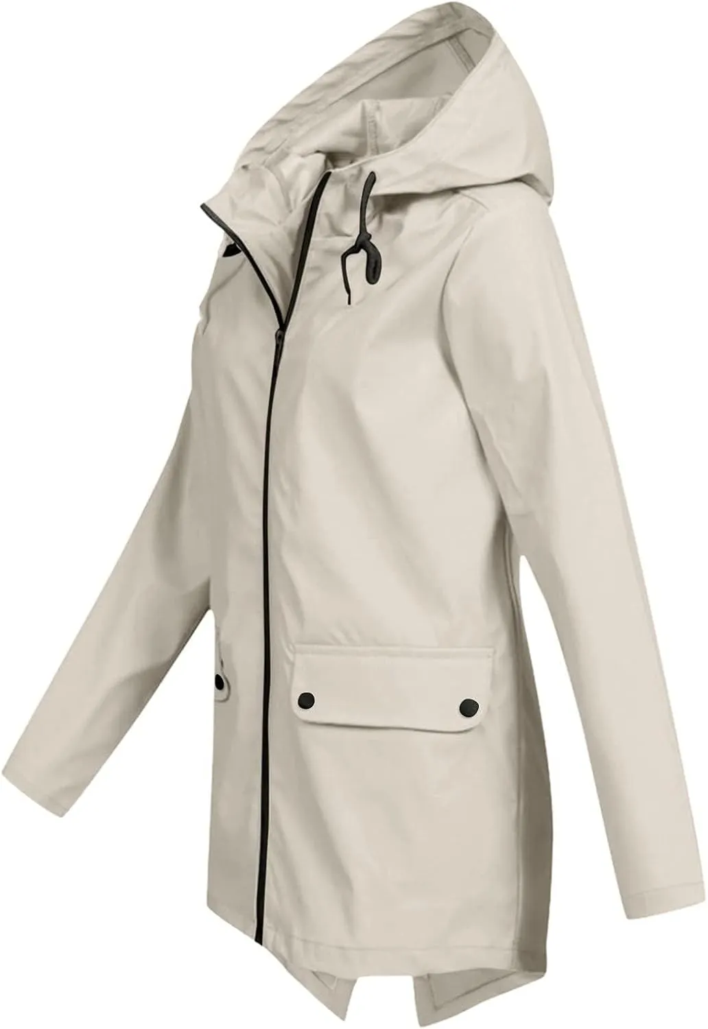 Rain Jacket Women Waterproof Lightweight Rain Hoode Coats Active Outdoor Long Sleeve Windbreaker Raincoats Travel Coat