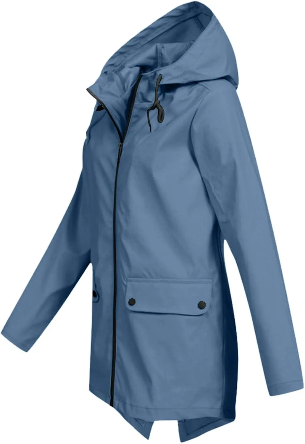 Rain Jacket Women Waterproof Lightweight Rain Hoode Coats Active Outdoor Long Sleeve Windbreaker Raincoats Travel Coat