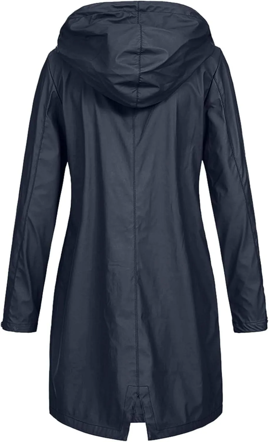 Raincoat for Women Long Sleeve Button Hooded Waterproof Raincoats Outdoor Long Active Windbreaker Jacket with Pockets