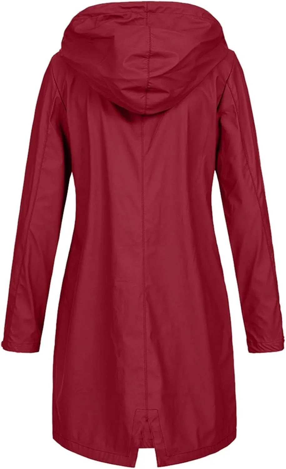 Raincoat for Women Long Sleeve Button Hooded Waterproof Raincoats Outdoor Long Active Windbreaker Jacket with Pockets