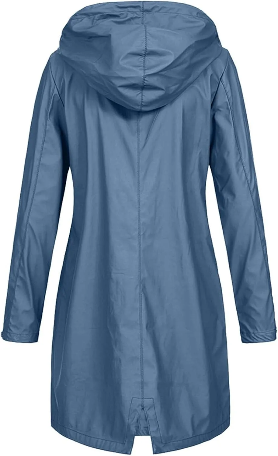 Raincoat for Women Long Sleeve Button Hooded Waterproof Raincoats Outdoor Long Active Windbreaker Jacket with Pockets