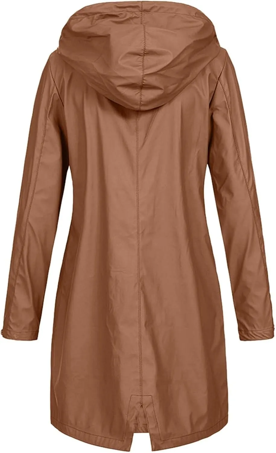 Raincoat for Women Long Sleeve Button Hooded Waterproof Raincoats Outdoor Long Active Windbreaker Jacket with Pockets