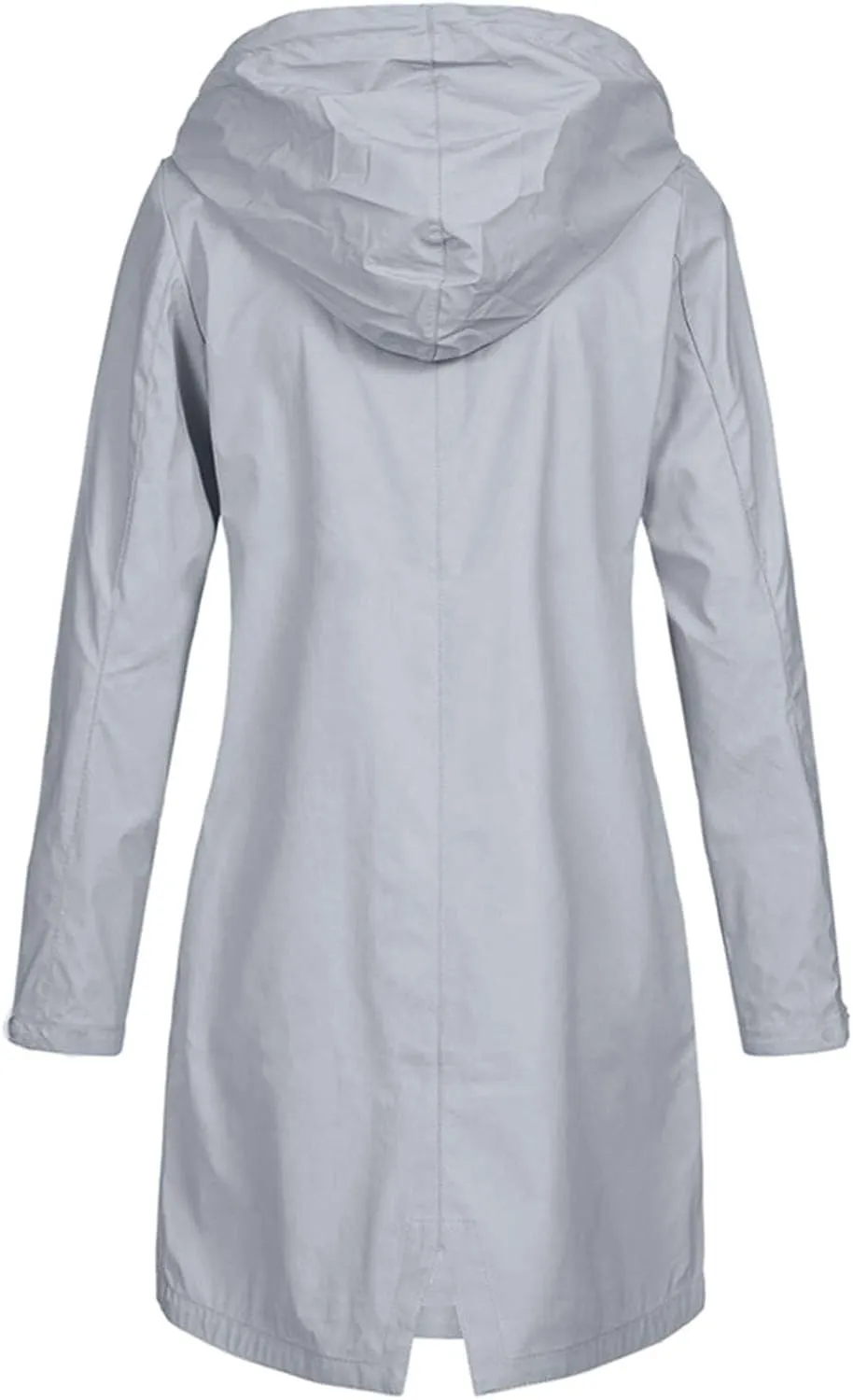 Raincoat for Women Long Sleeve Button Hooded Waterproof Raincoats Outdoor Long Active Windbreaker Jacket with Pockets