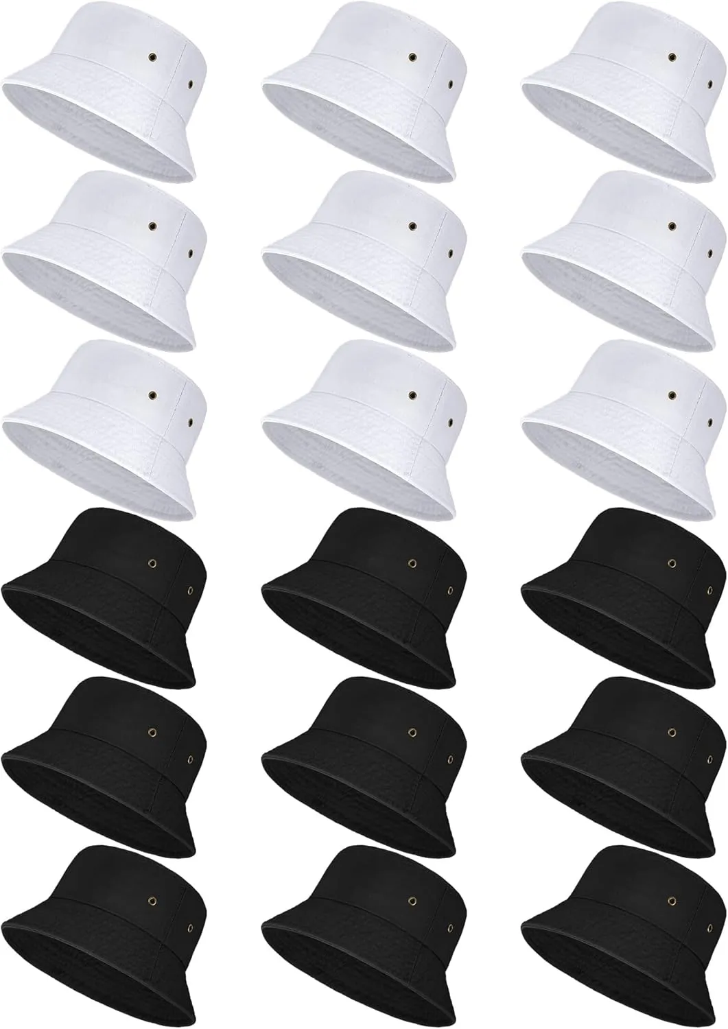 Ramede 18 Pcs Sun Bucket Hat for Men Women Bulk Summer UPF 50  Safari Hat Foldable UV Protection Fishing Beach Cotton Outdoor