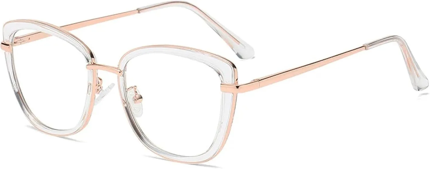Retro Cat Eye Clear Eyewear Spring Hinge Women Glasses Frame Men
