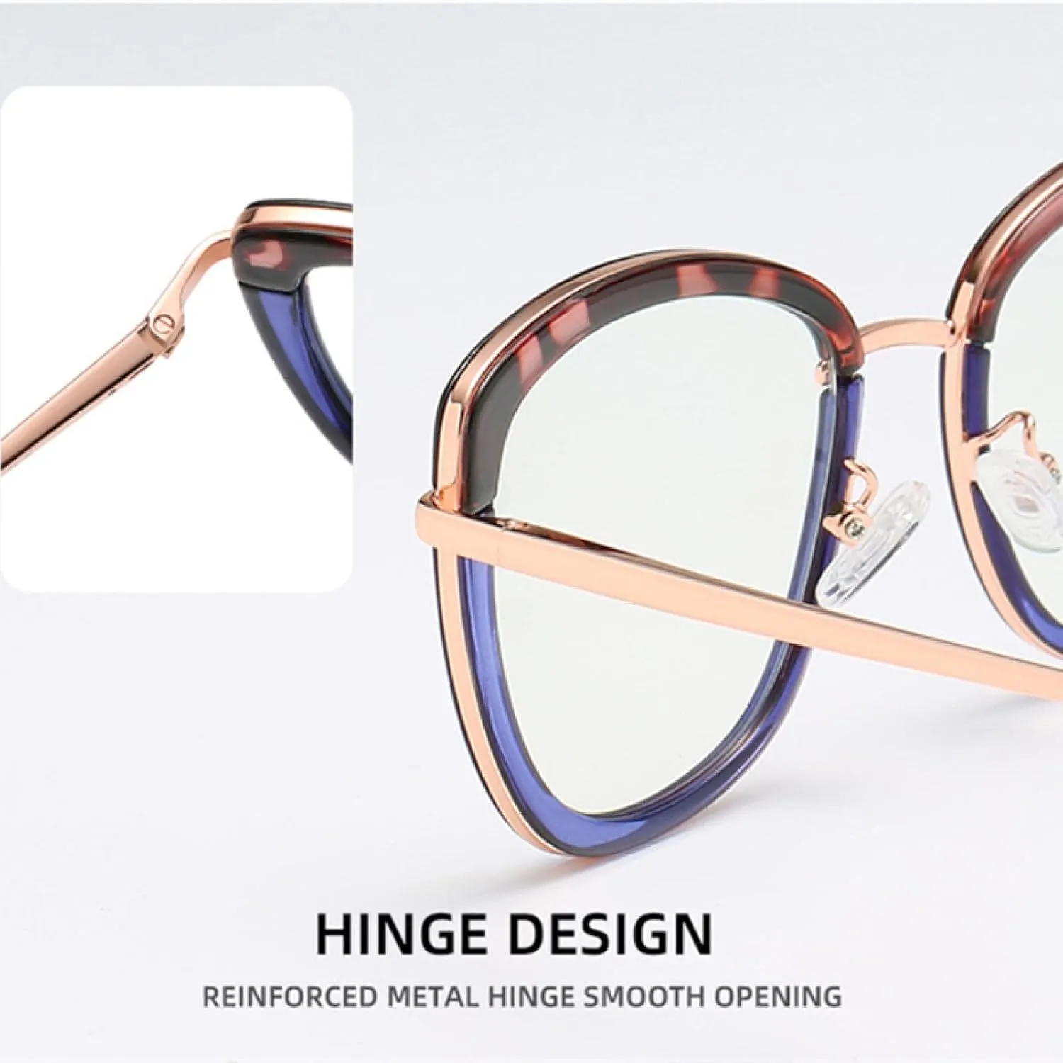 Retro Cat Eye Clear Eyewear Spring Hinge Women Glasses Frame Men