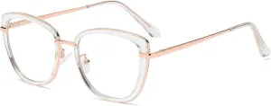 Retro Cat Eye Clear Eyewear Spring Hinge Women Glasses Frame Men