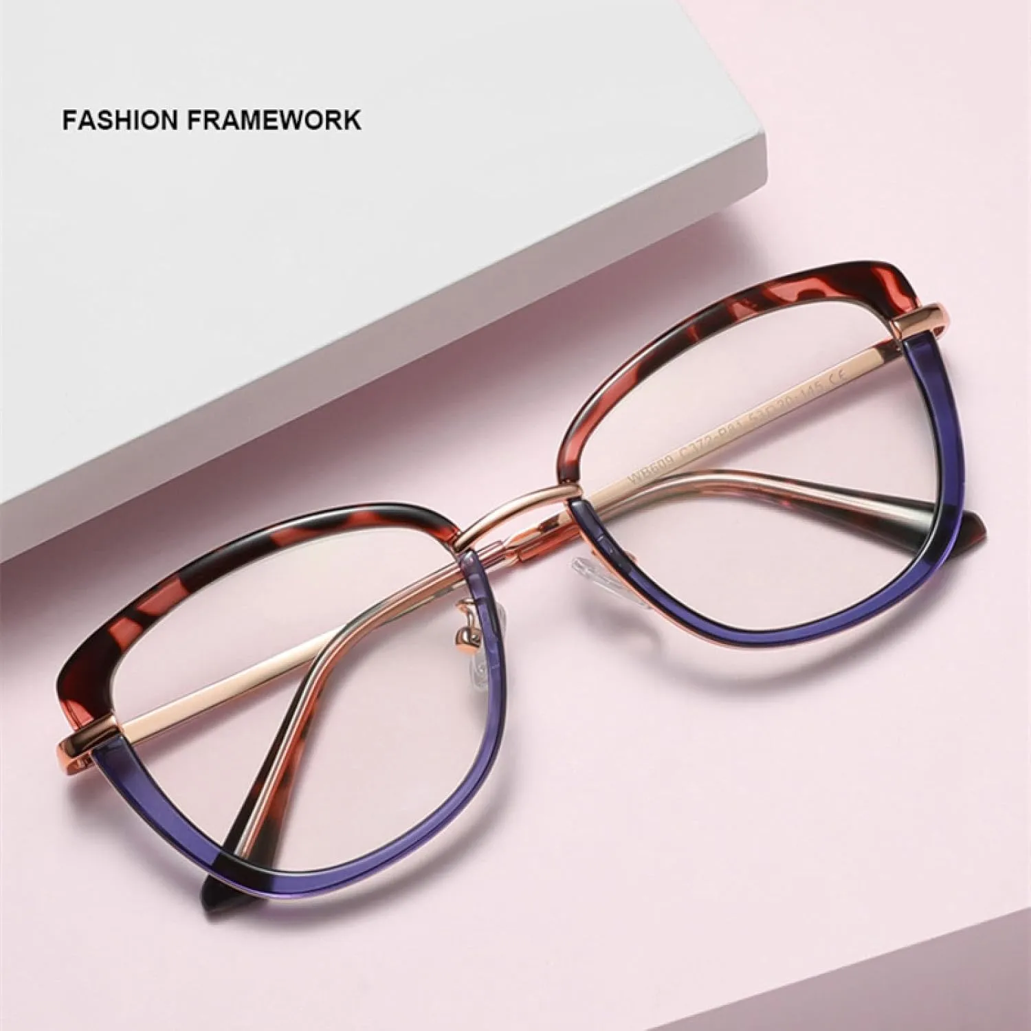 Retro Cat Eye Clear Eyewear Spring Hinge Women Glasses Frame Men