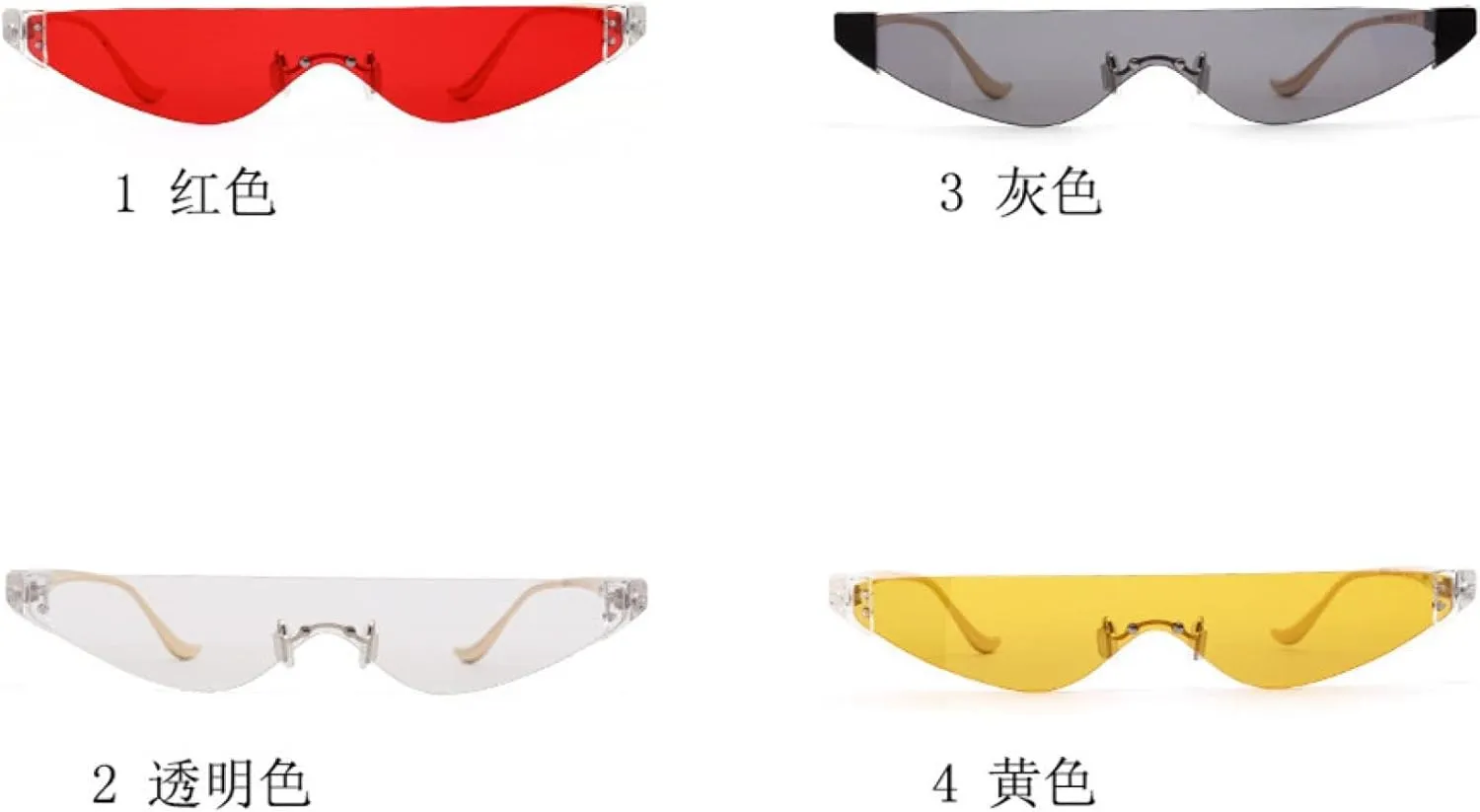 Retro Cat Eye Men Women Sunglasses Luxury Rimless Mirror Sun Glasses Clear Color Eyewear Uv400
