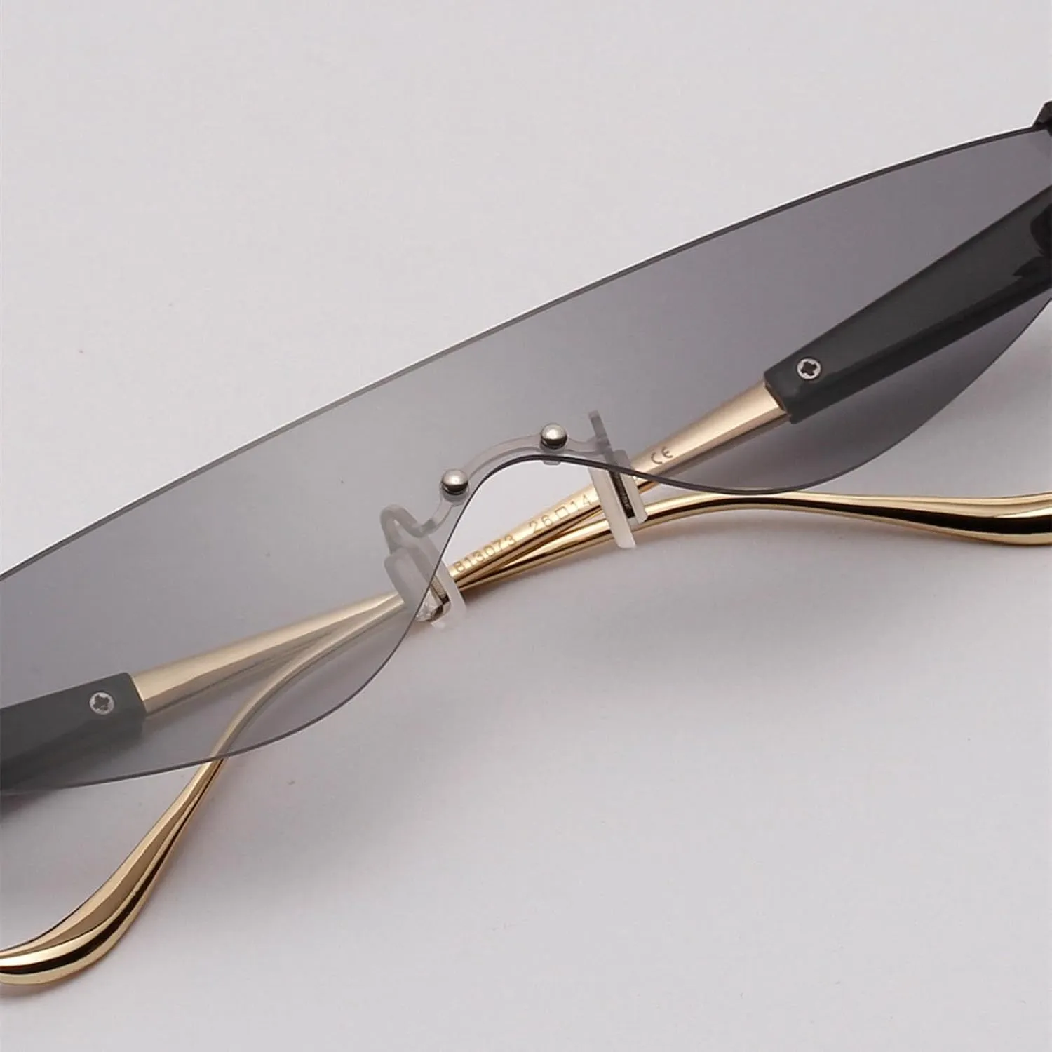 Retro Cat Eye Men Women Sunglasses Luxury Rimless Mirror Sun Glasses Clear Color Eyewear Uv400