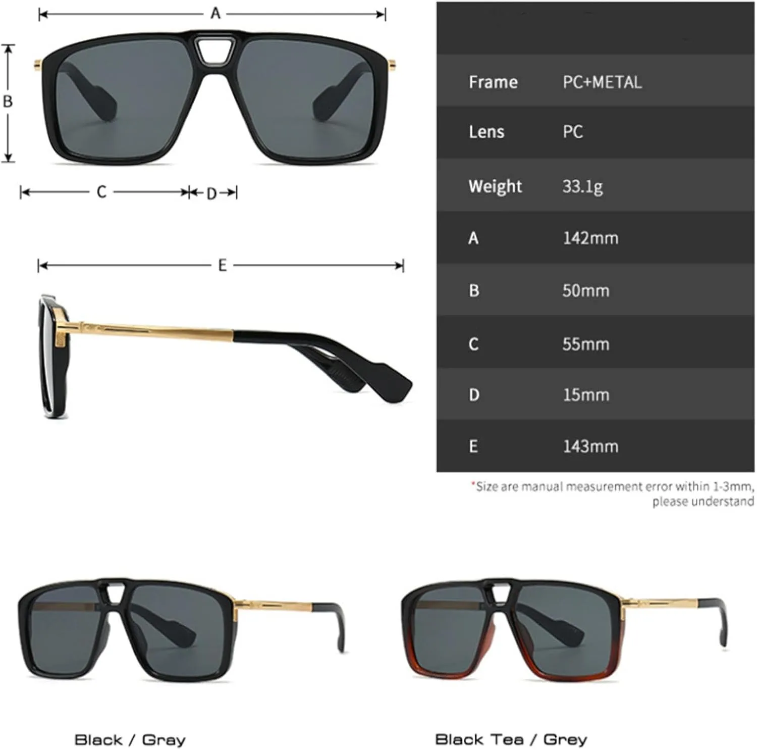 Retro Double Bridges Men Sunglasses Uv400 Fashion Rivets Women Gradient