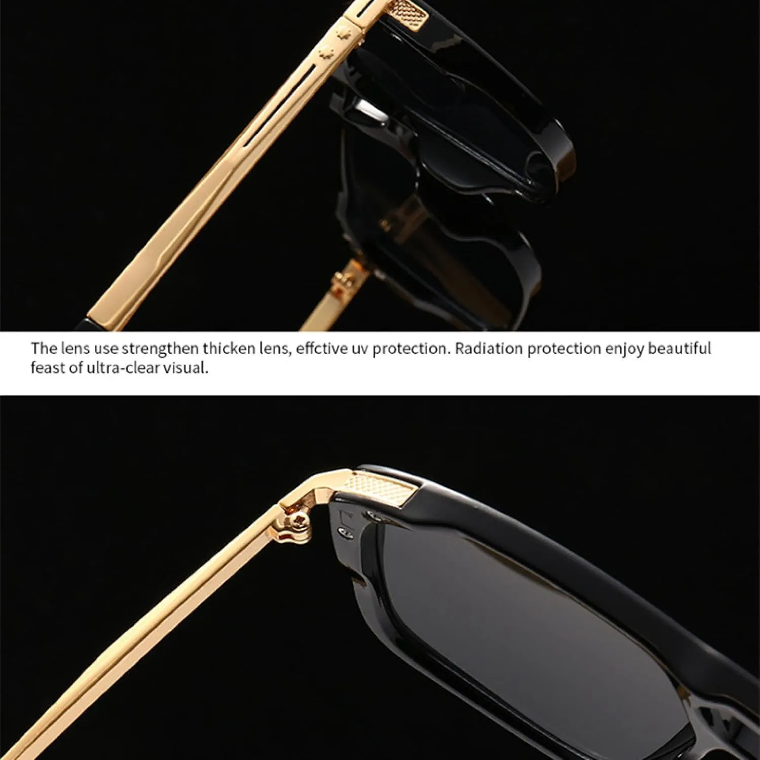 Retro Double Bridges Men Sunglasses Uv400 Fashion Rivets Women Gradient