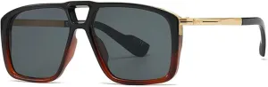 Retro Double Bridges Men Sunglasses Uv400 Fashion Rivets Women Gradient