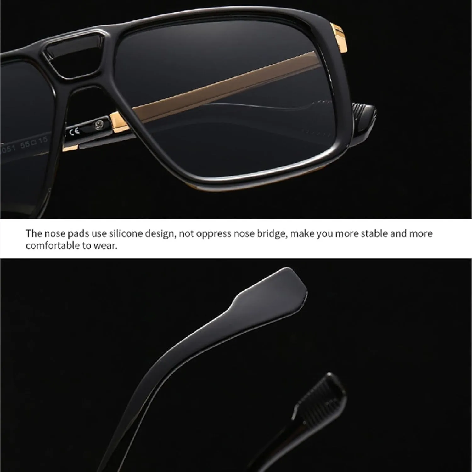 Retro Double Bridges Men Sunglasses Uv400 Fashion Rivets Women Gradient