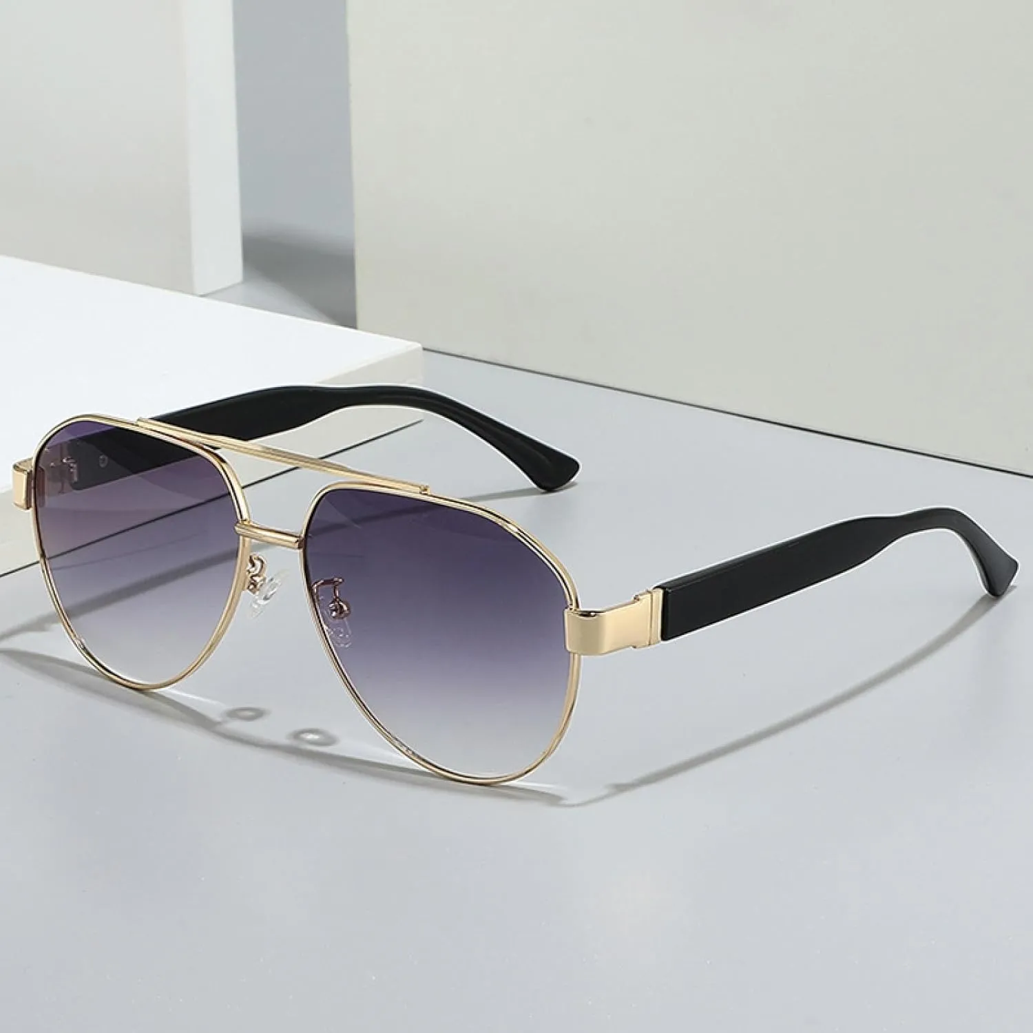 Retro Double Bridges Sunglasses Women Fashion Gradient Shades Uv400