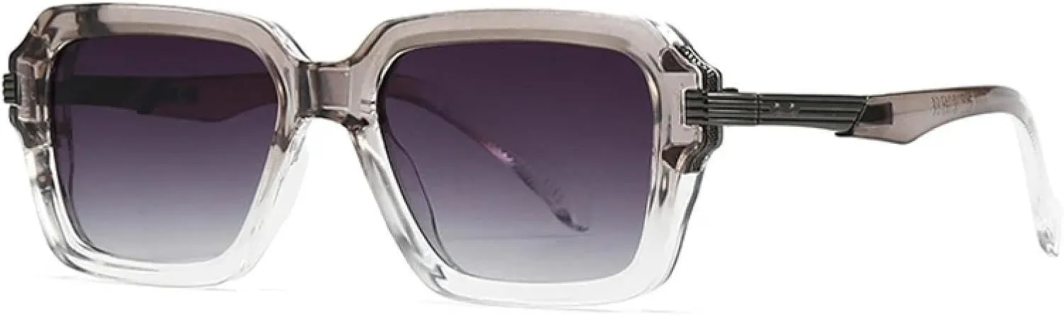 Retro Men Double Color Sunglasses Fashion Rivets Women Gradient Uv400 Trending Punk