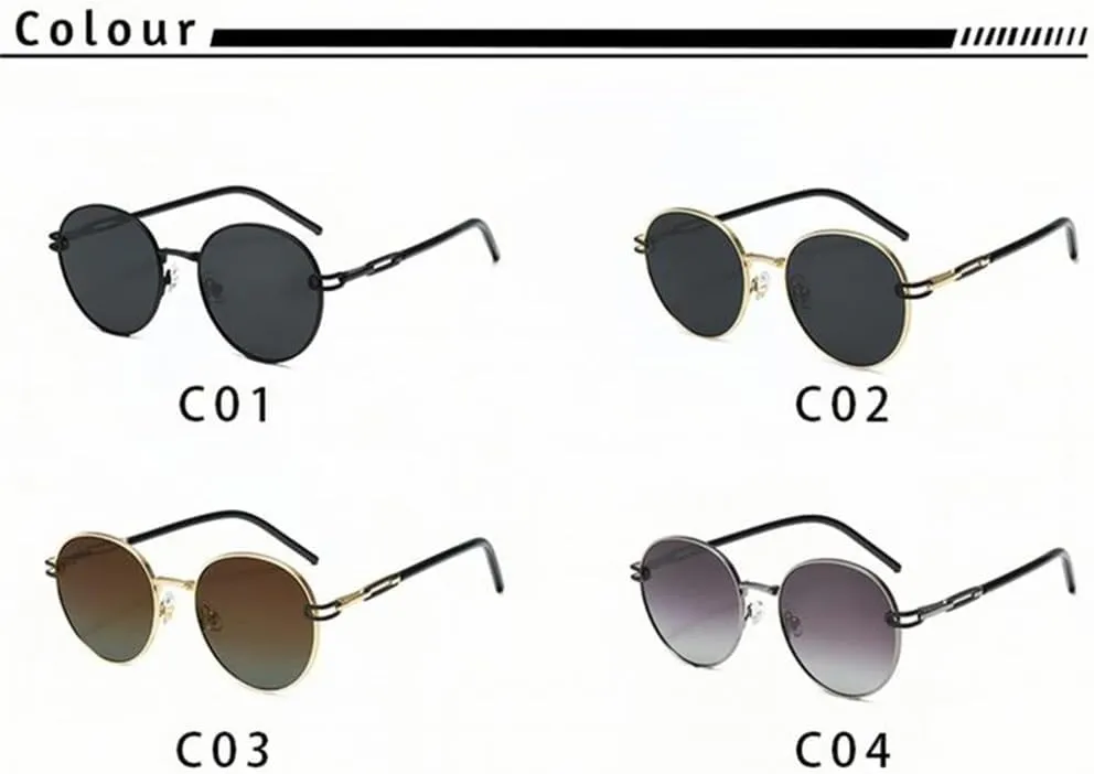 Retro Polarized Sunglasses For Men Oval Metal Frame Sun glasses Women Fishing Driving Sports