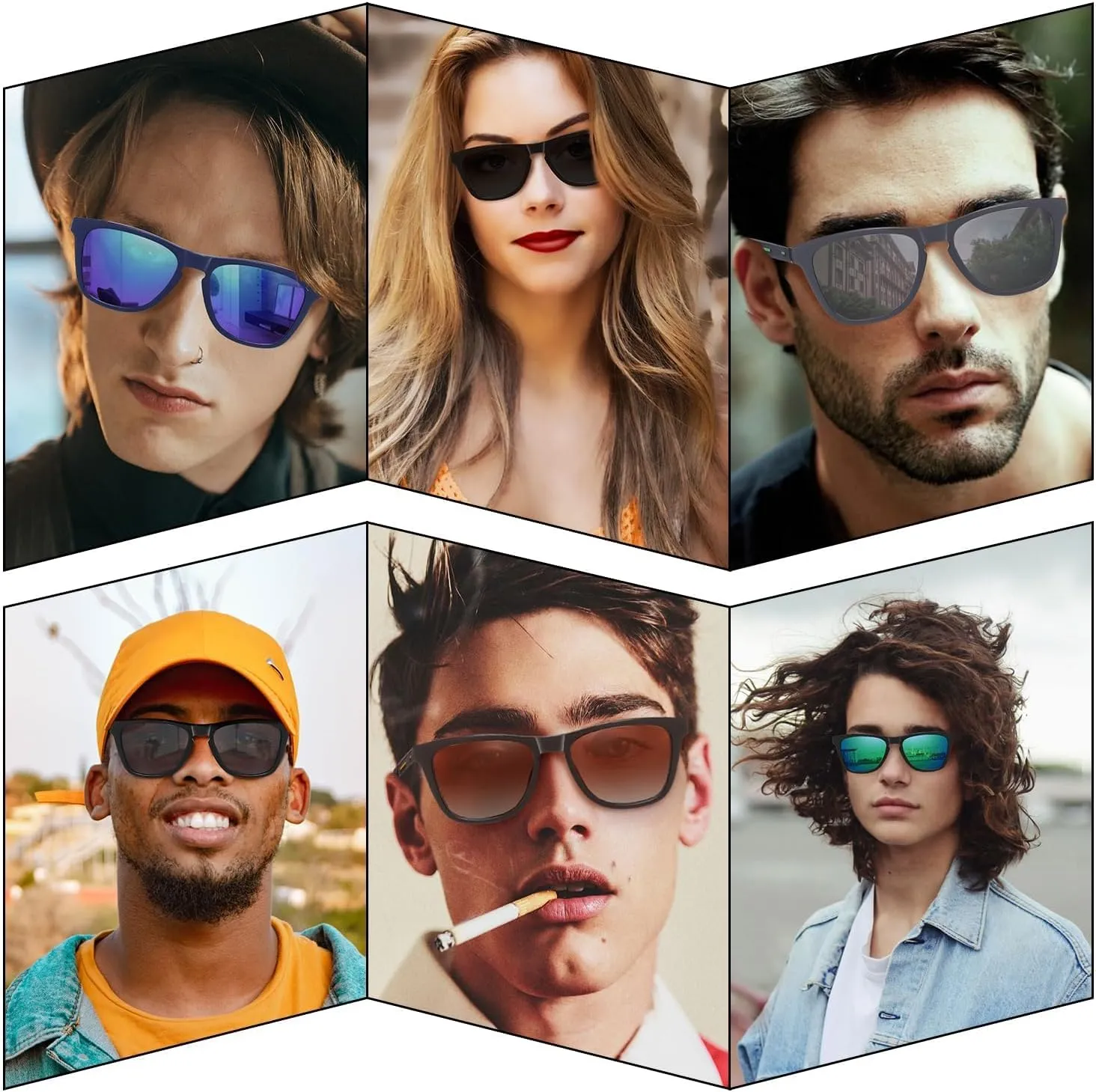 Retro Polarized Sunglasses for Men Women Lightweigh Acetate Frame Eyewear UV400 Protection for Driving Fishing