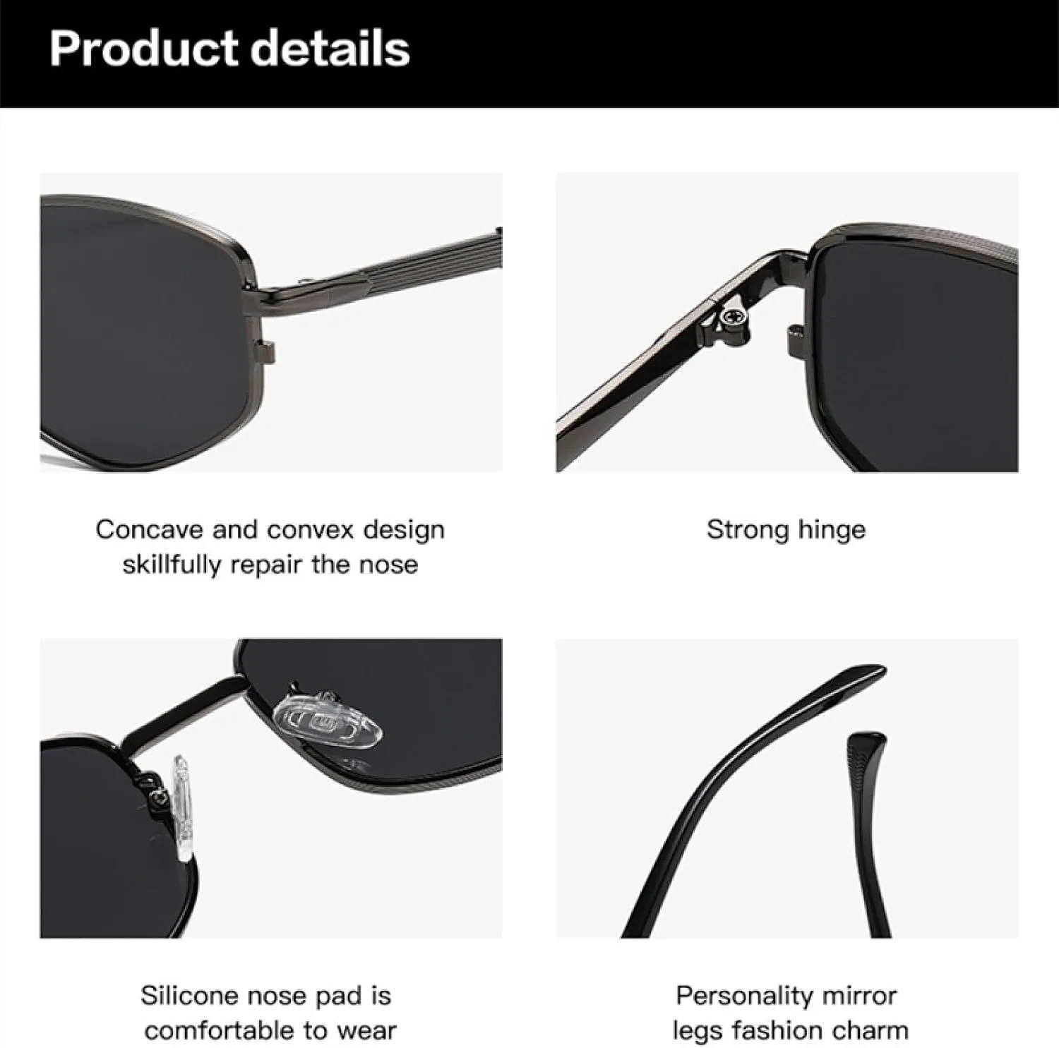Retro Polygon Metal Women Luxury Sunglasses Fashion Gradient Shades Uv400 Men