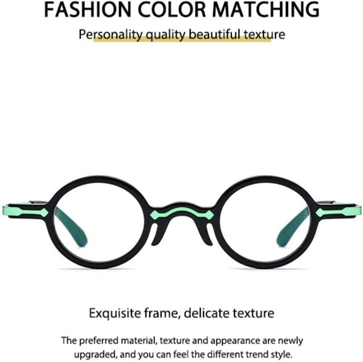 Retro Small Round Acetate Frame Men Women Punk