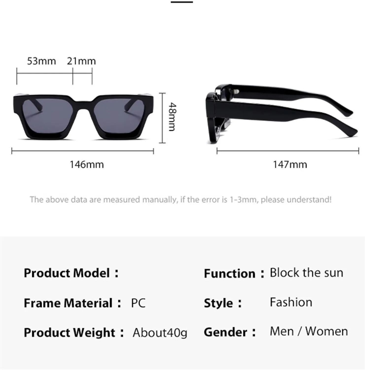 Retro Sunglasses Thick Frame Enhanced Metal Hinge Uv400