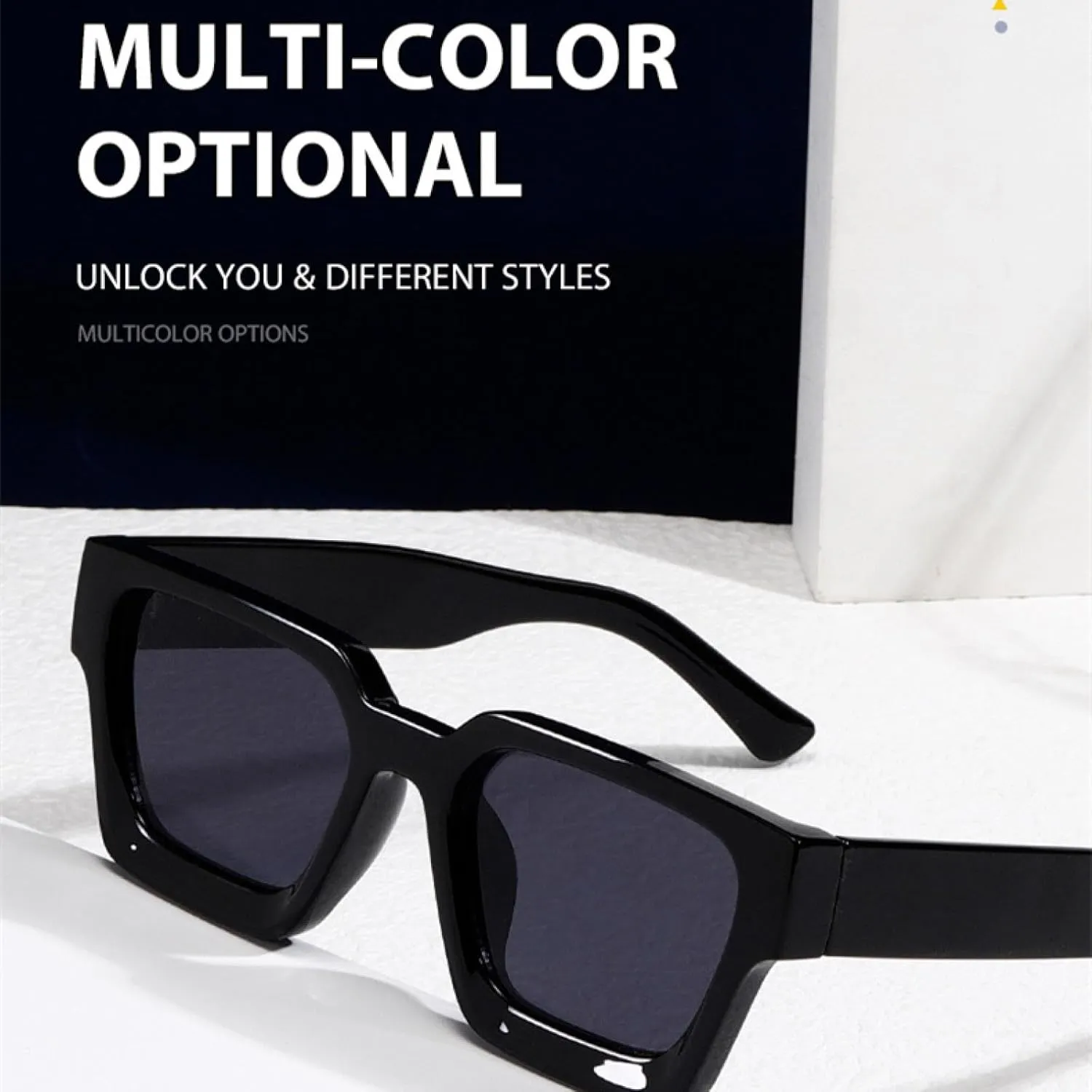 Retro Sunglasses Thick Frame Enhanced Metal Hinge Uv400