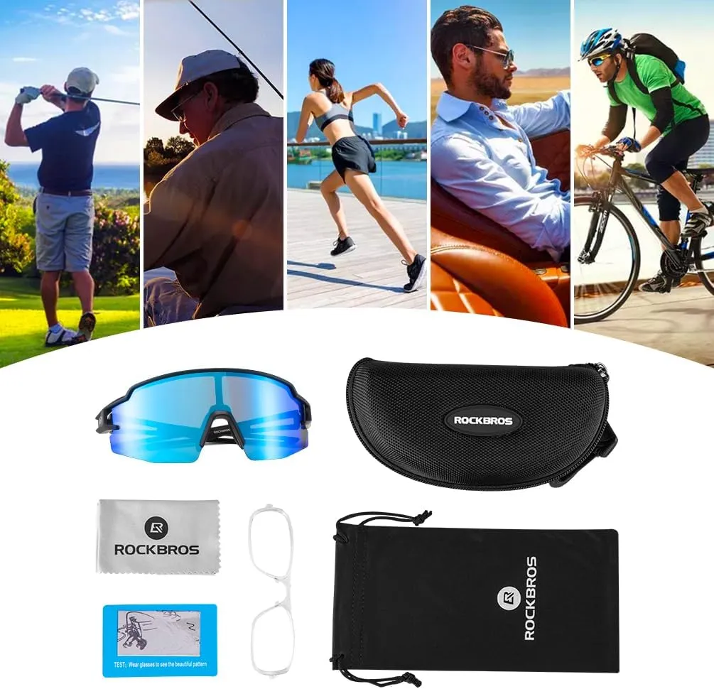 ROCKBROS Polarized Sunglasses for Men Women UV Protection Cycling Sunglasses Sport Glasses