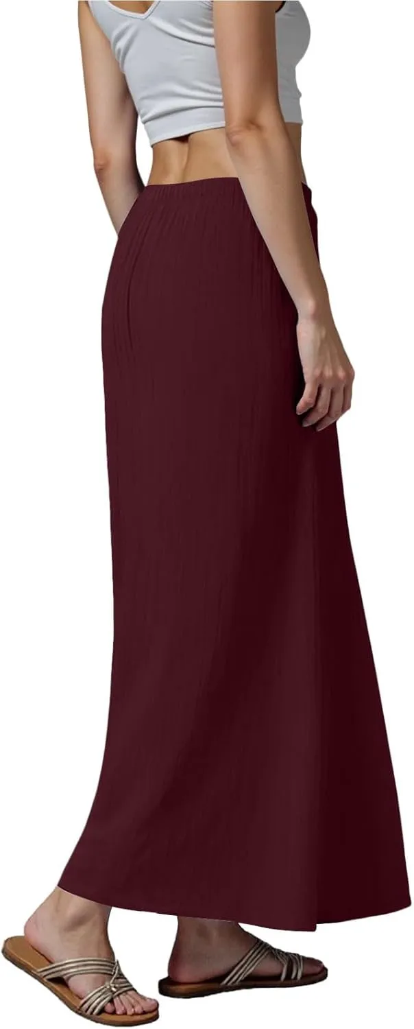 Rvidbe Spring Skirts for Women 2025 Summer Comfy Drawstring Sexy Low Waist Cotton Linen Skirts Vacation Boho Flowy Skirts