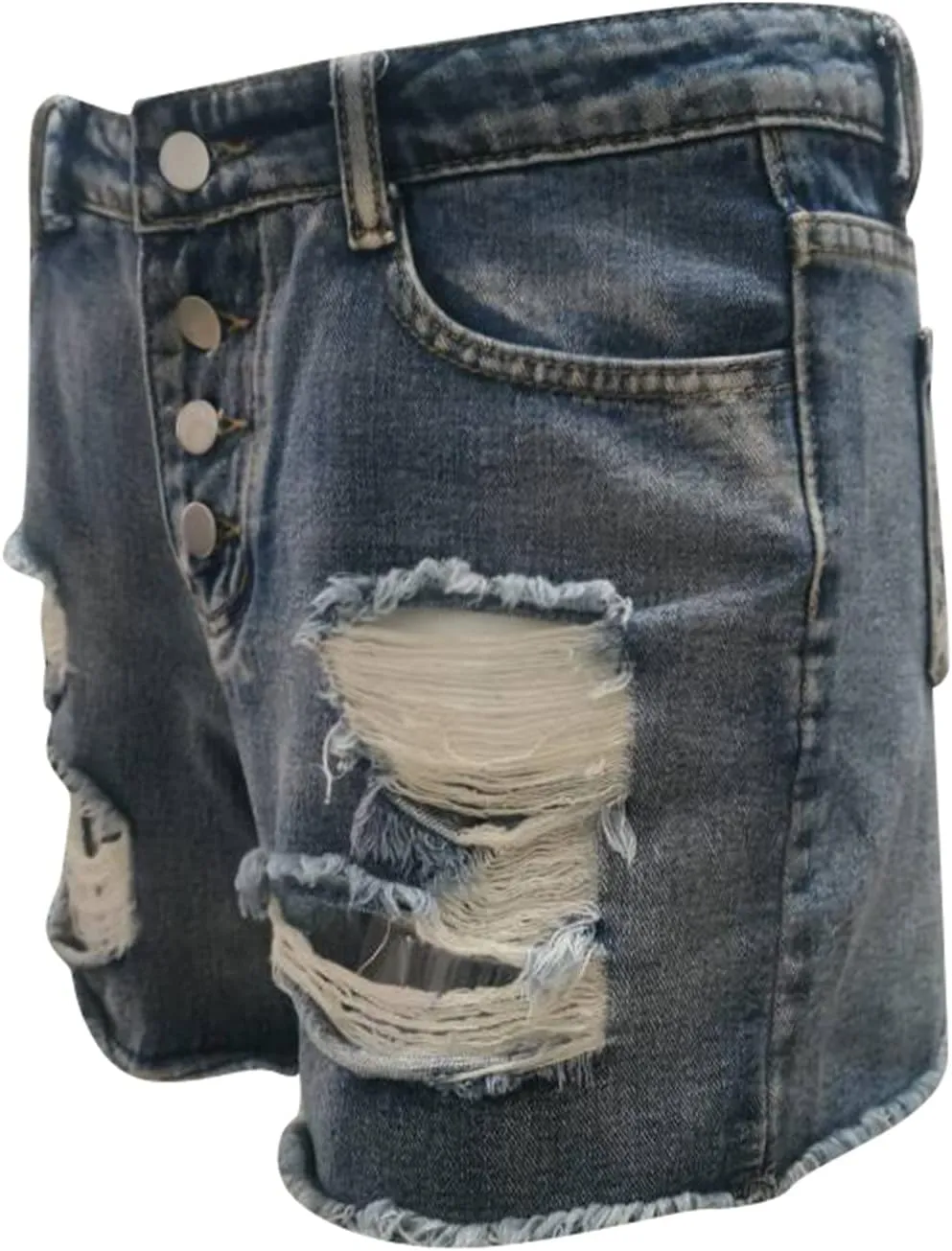 Rvidbe Womens Shorts Jean Womens Ripped Denim Shorts Mid Rise Distressed Hot Shorts Casual Summer Stretchy Ripped Shorts