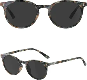 Saveen Retro TAC Round Polarized Sunglasses, Lightweight TR-90 Frame for Women Men UV Protection
