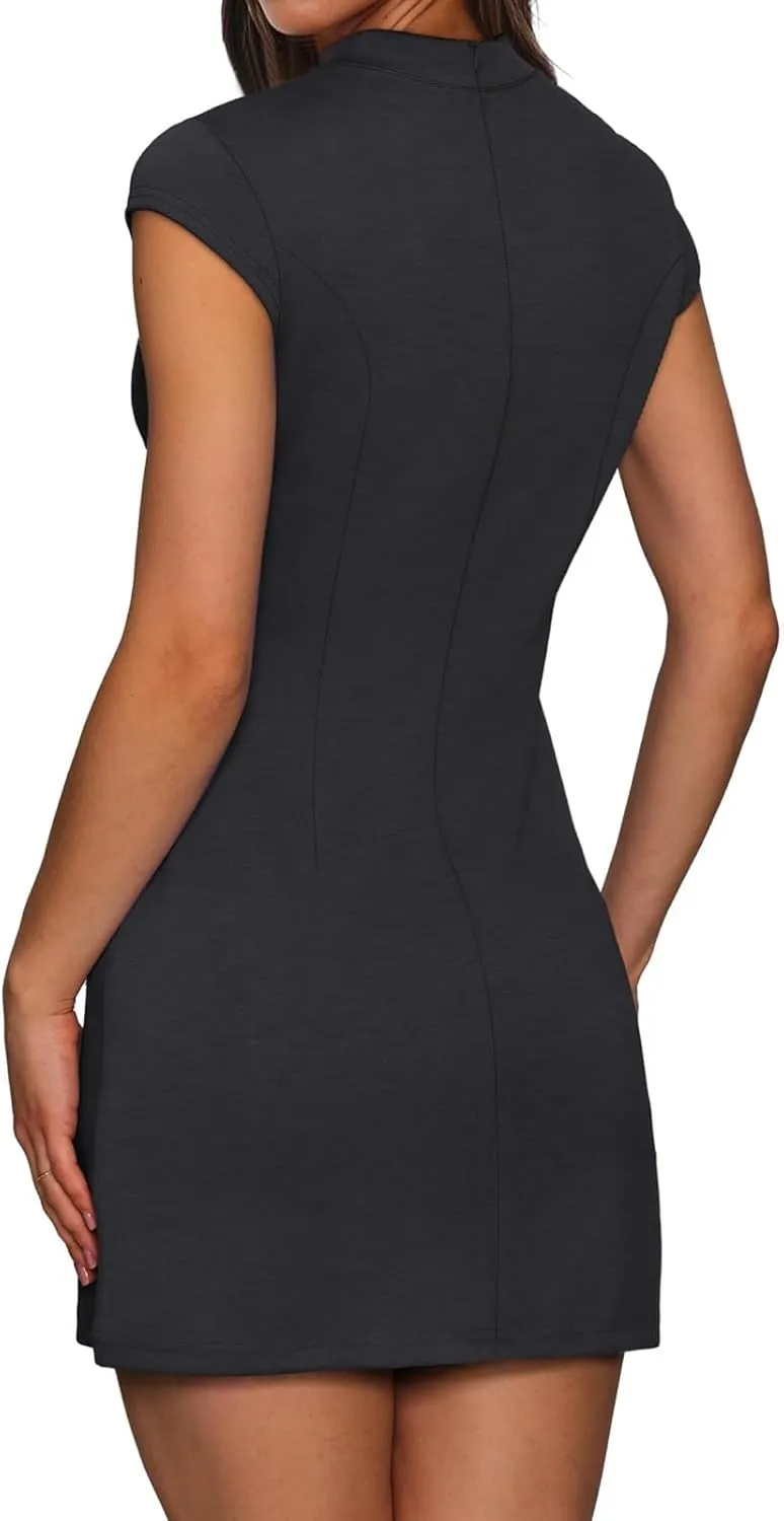 Short Cocktail Dresses for Women 2025 Curvy Bodycon Mini Dress Slim Fit Evening Party Club Date Night Going Out Dress