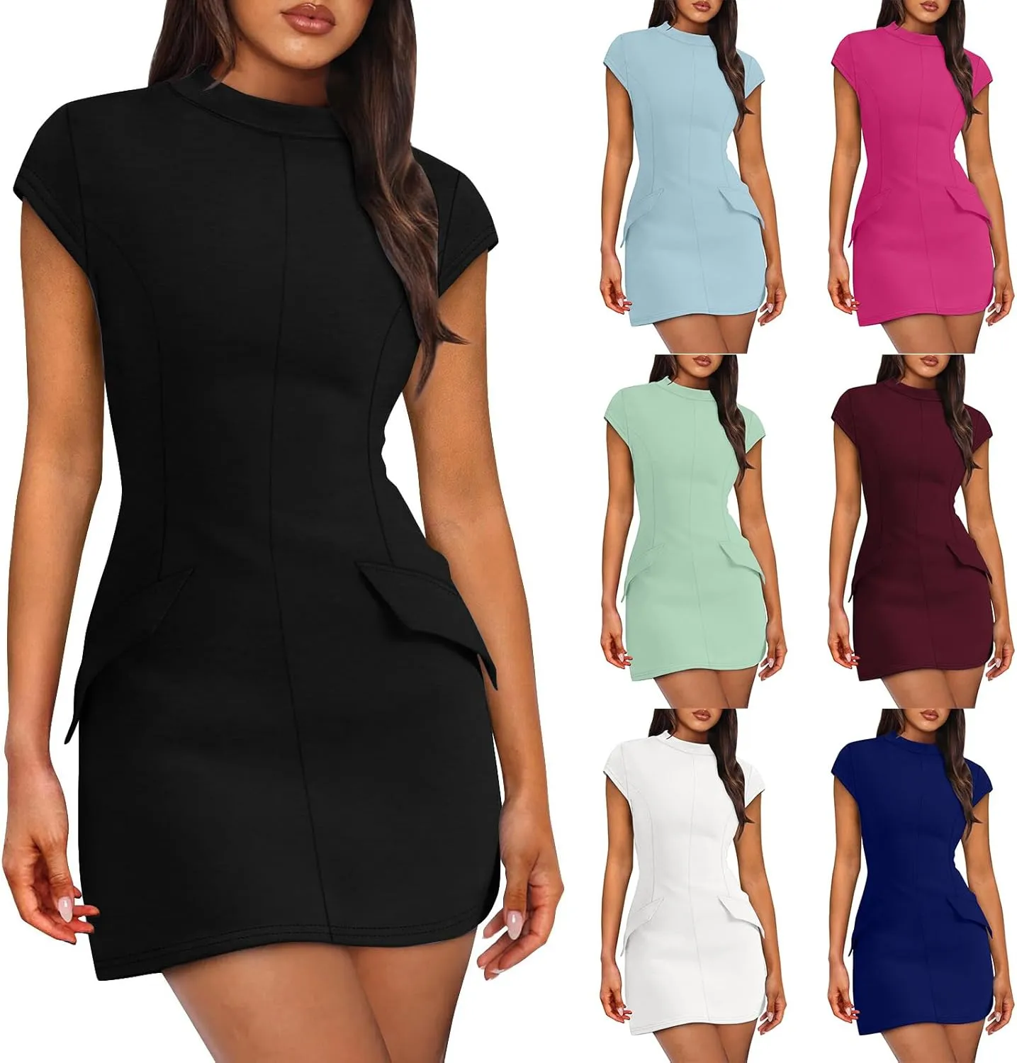 Short Cocktail Dresses for Women 2025 Curvy Bodycon Mini Dress Slim Fit Evening Party Club Date Night Going Out Dress