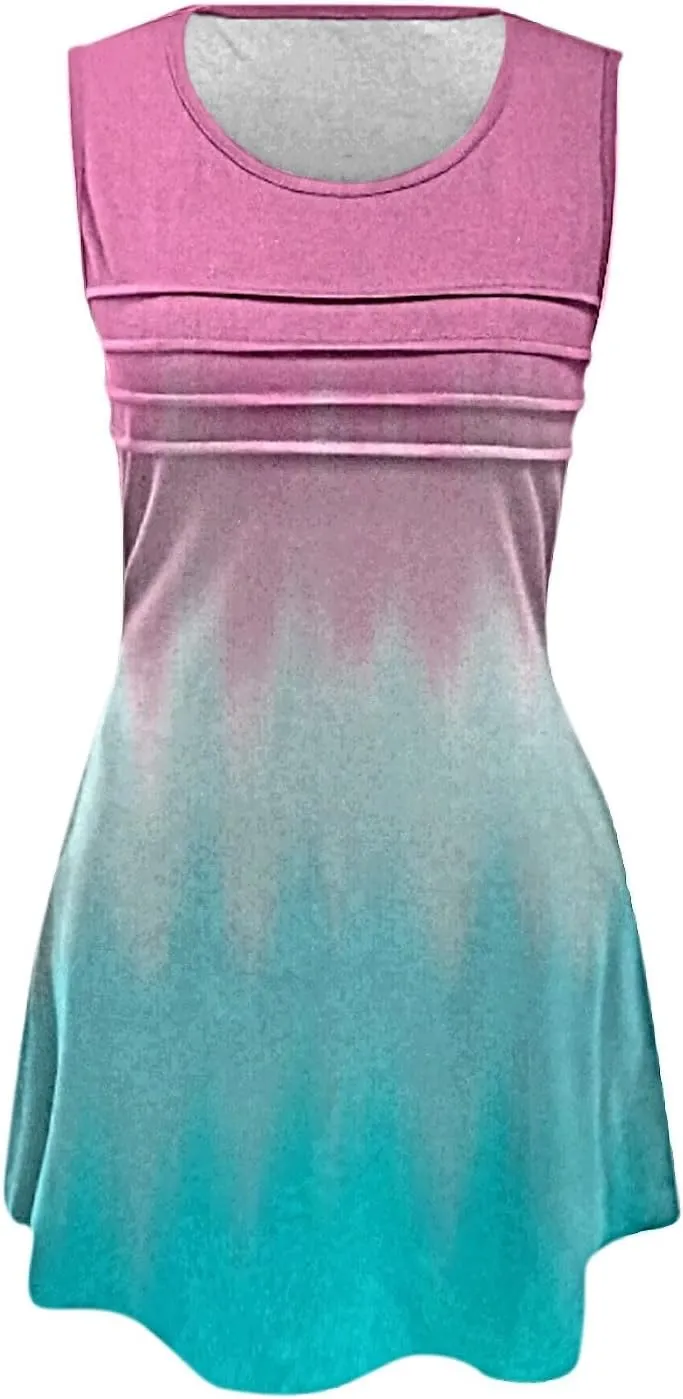 Short Summer Dress Womens with Pockets Summer Casual Tank Dress Sleeveless Midi Beach Dress Plus Size Linen Dress