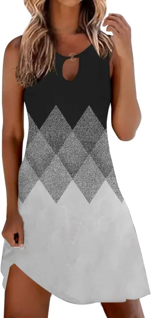 Short Sundresdes for Women Sun Dresses for Women 2025 Vacation Beach Casual Summer Sundresses Sleeveless Tank Short